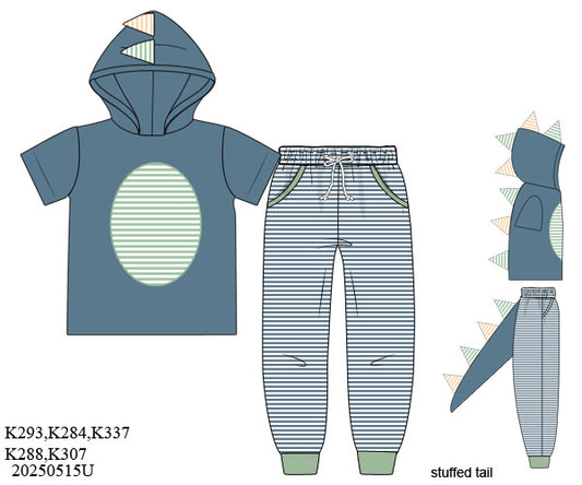 RTS: BBS Dress Up- Boys Dino Jogger Set