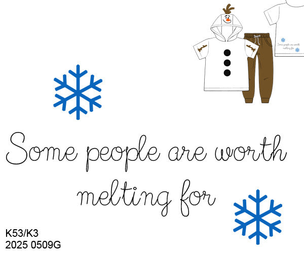 RTS: BBS Dress Up- Boys Snowman Jogger Set