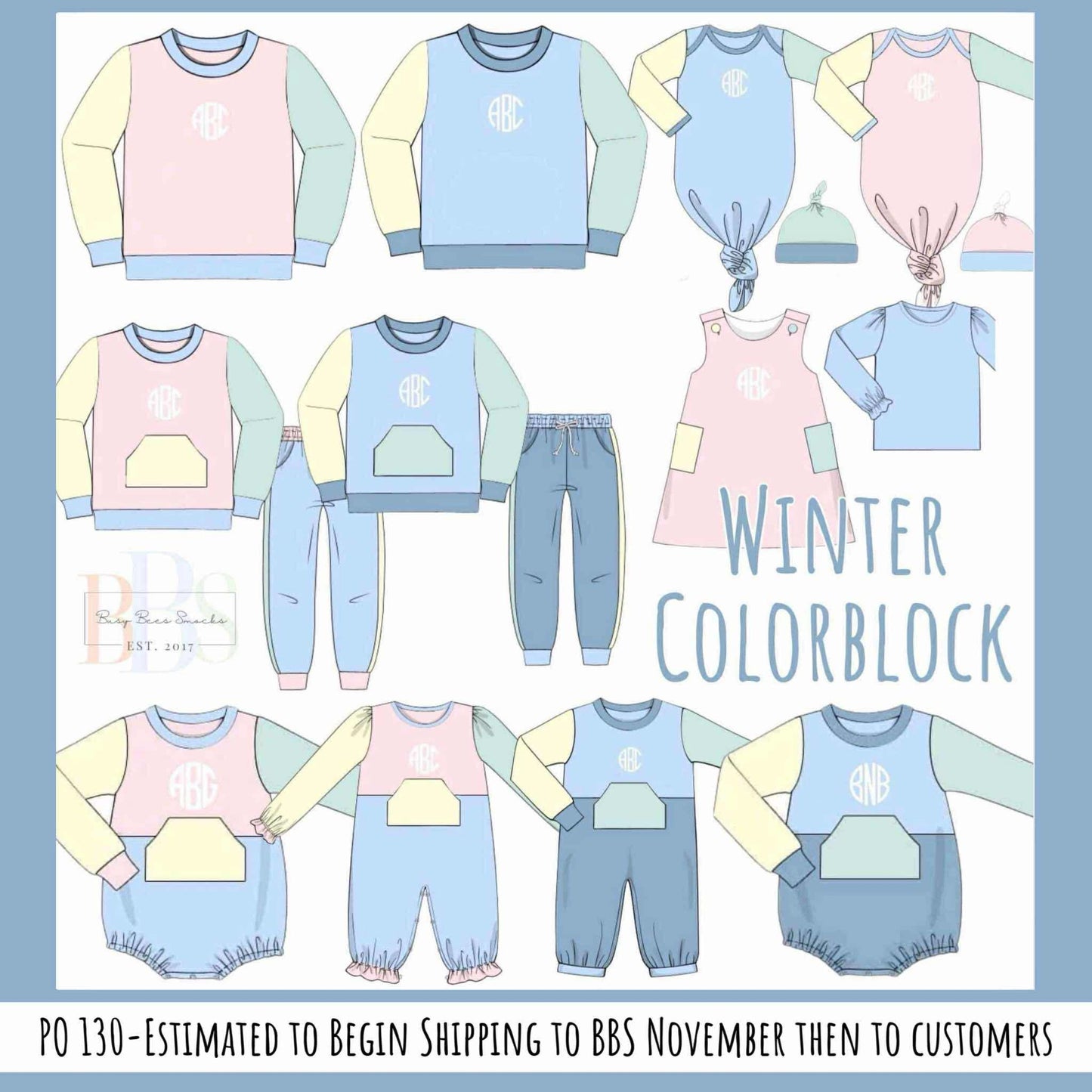 RTS: Winter Colorblock- Girls Knit Romper