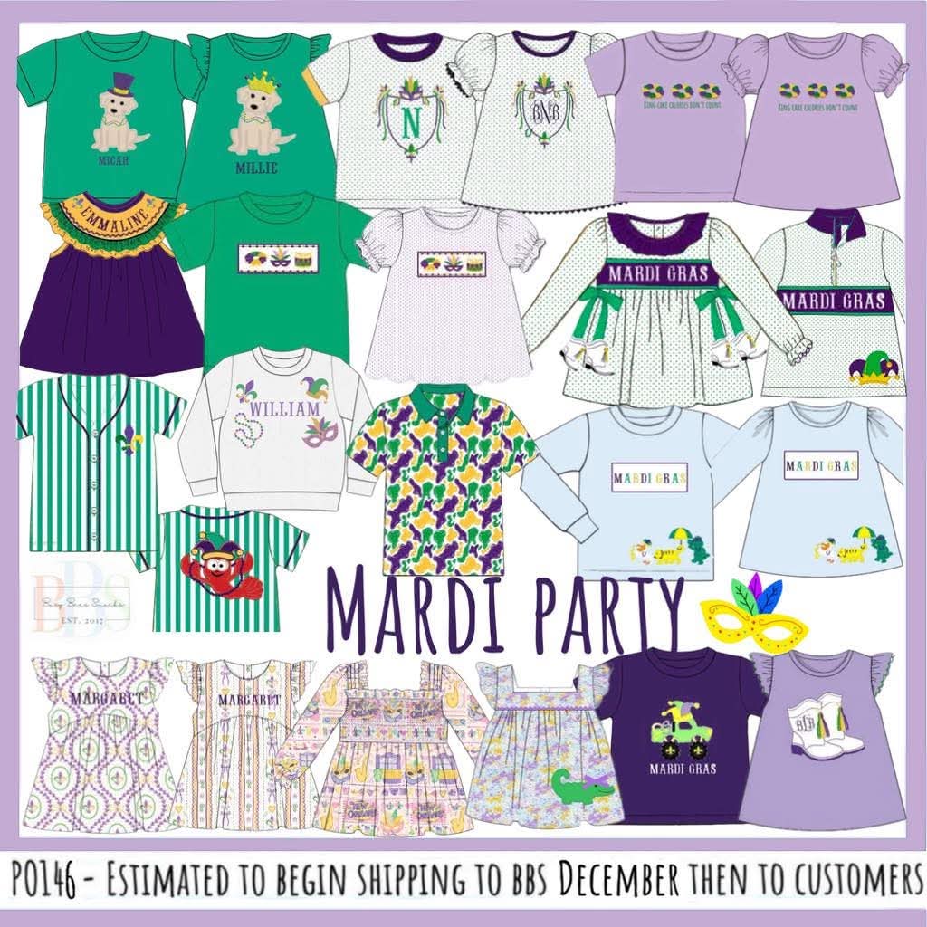 Pre Order 146: Mardi Party- Dad/Mini Camo Knit Polo