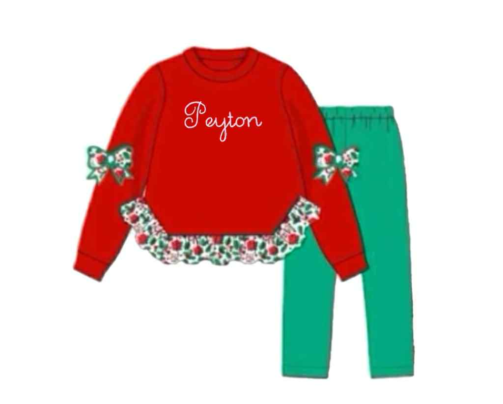RTS: Holly Floral- Girls Knit Jogger Set "Peyton"