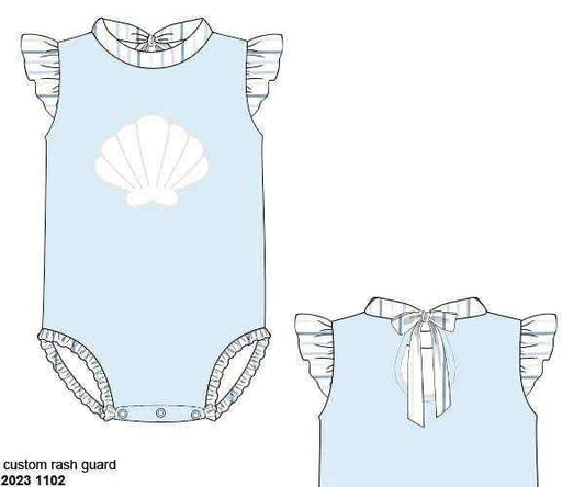 Pre Order 135: Shelly Stripes- Girls 1pc Applique Swim