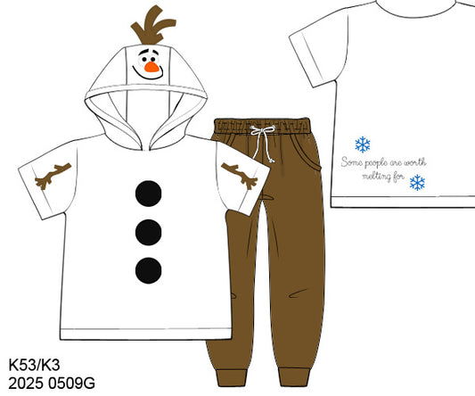 RTS: BBS Dress Up- Boys Snowman Jogger Set