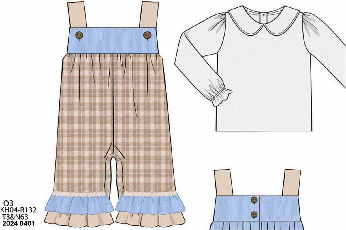 RTS: Will Anders- Girls 2pc Woven Romper
