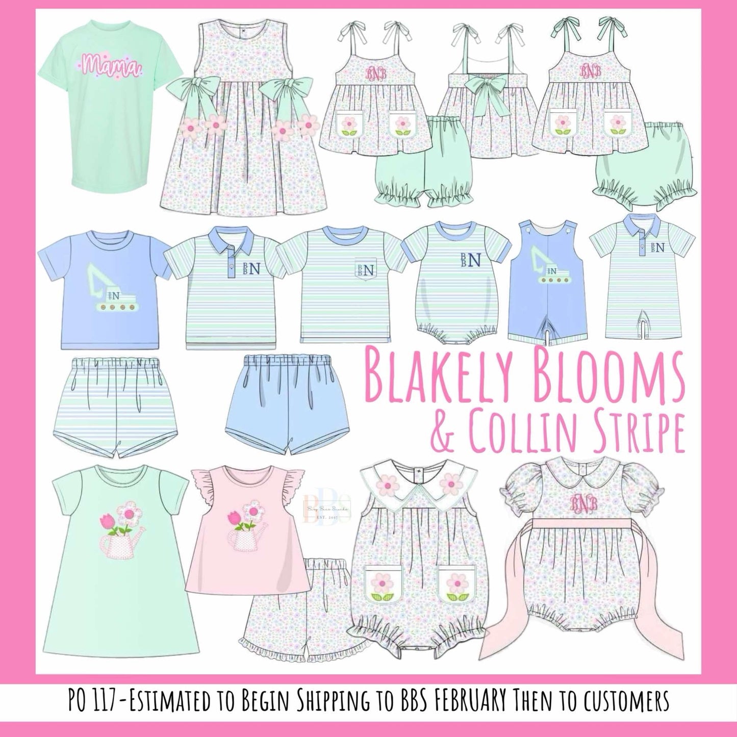 RTS: Blakely Blooms & Collin Stripes- Boys Striped Knit Shorties