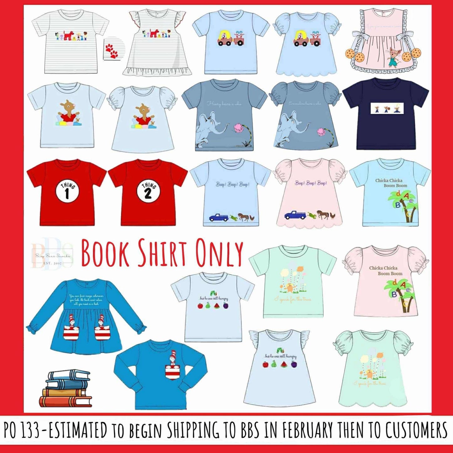 RTS: Book Shirts- Boys Red Puppy Knit Shirt