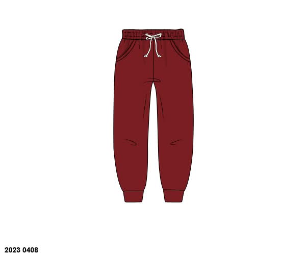 RTS: Boys Knit Joggers- Crimson