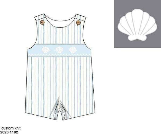 Pre Order 135: Shelly Stripes- Boys Smocked Shortall