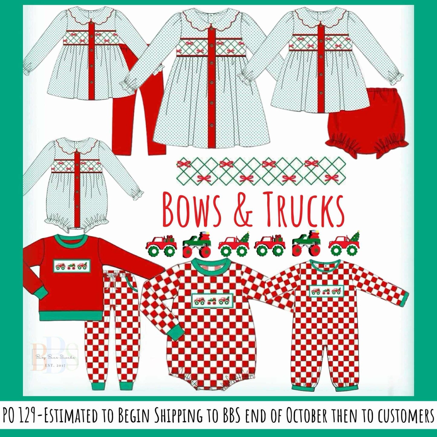 RTS: Bows & Trucks- Boys Knit Jogger Set