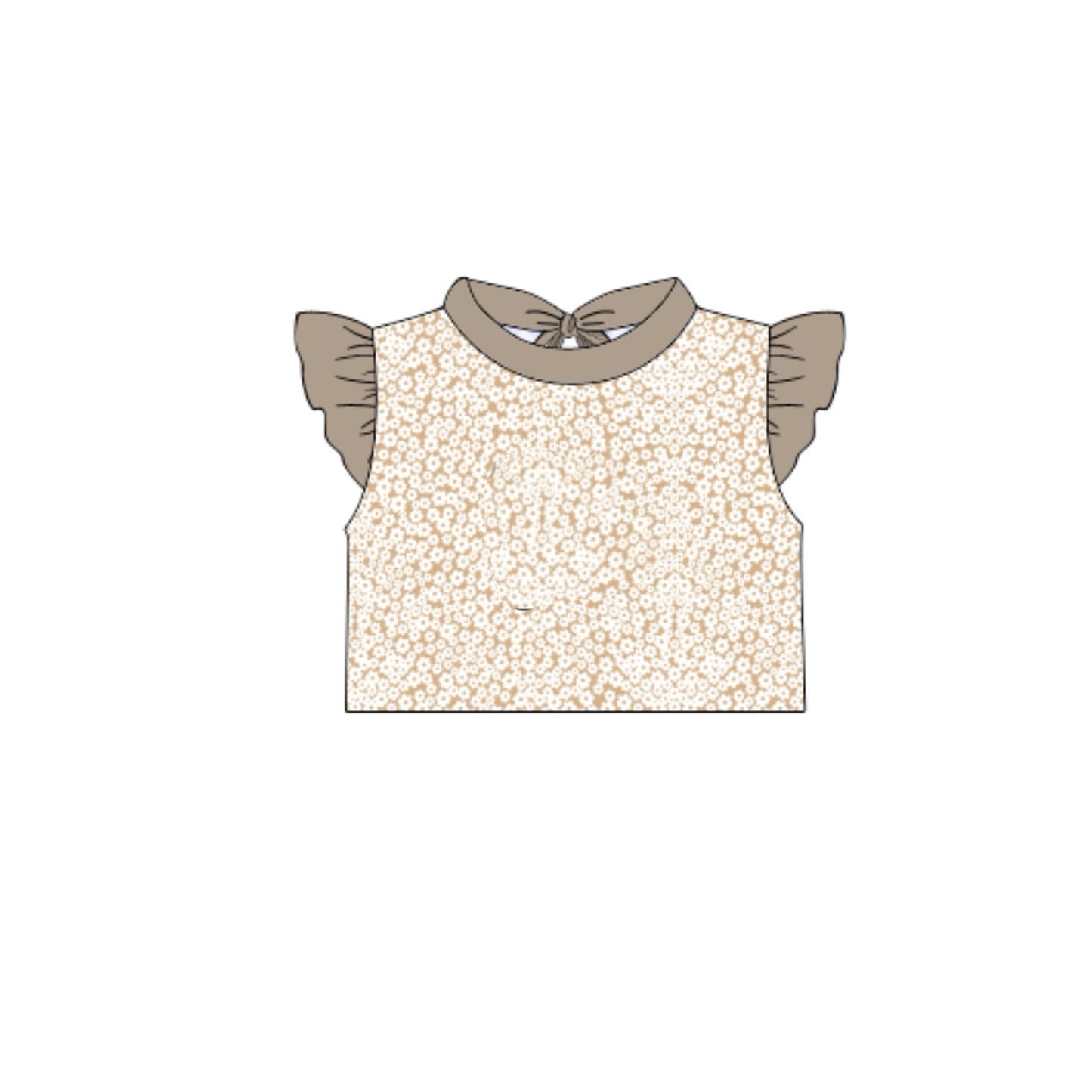 RTS: Fiji Sands- Girls Floral Flutter Sleeve Rash Guard Top