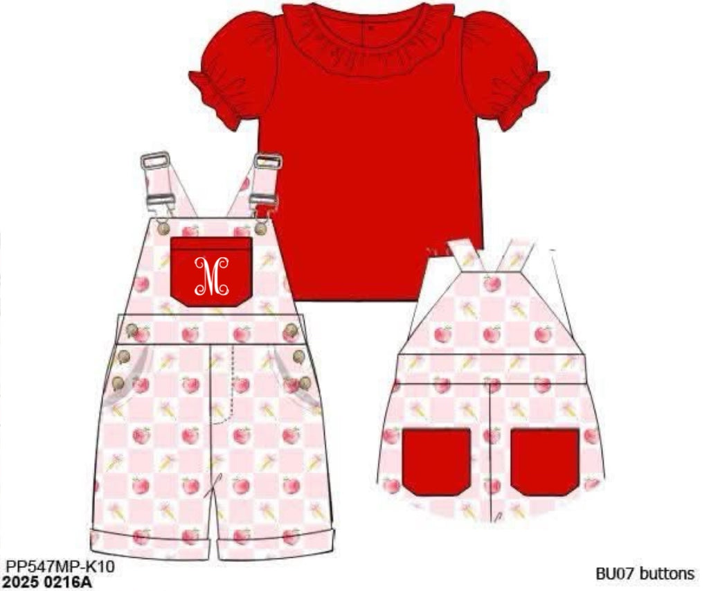 RTS: Teacher's Pet- Girls Woven Overalls "M"