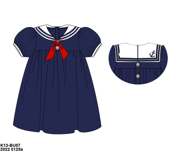 RTS: Girls Knit Sailor Dress (No Monogram)