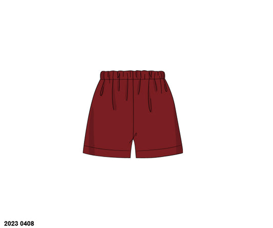 RTS: Crimson- Boys Knit Bottoms- Traditional Shorts