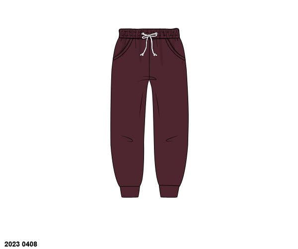 RTS: Boys Knit Joggers- Maroon