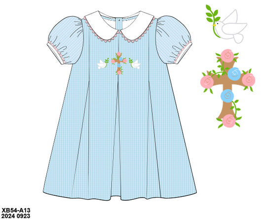RTS: Matthew 3:16- Girls Woven Embroidered Dress