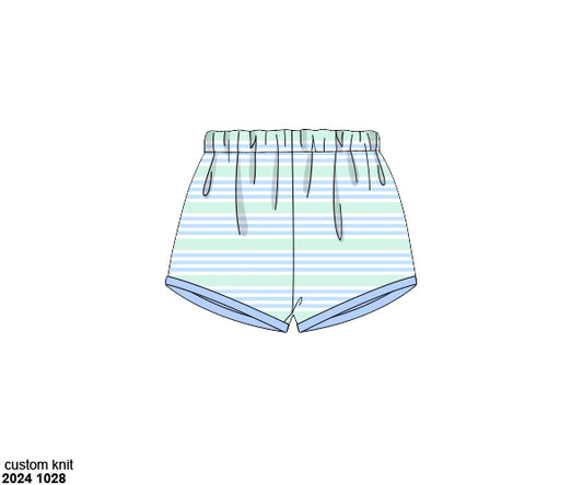 RTS: Blakely Blooms & Collin Stripes- Boys Striped Knit Shorties