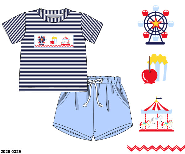 RTS: Carnival Smocks- Boys Knit Shortie Set