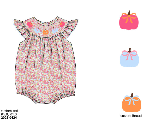 RTS: Remy's Pumpkins- Girls Woven Bubble