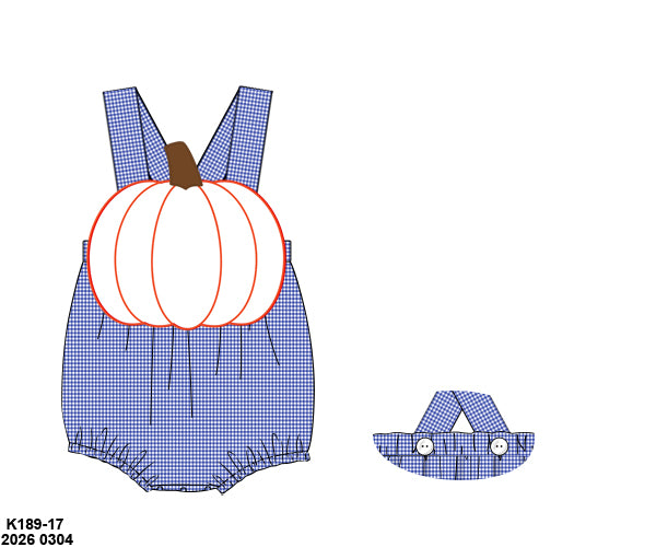 RTS: Chinoiserie Pumpkins- Boys Woven Sunsuit