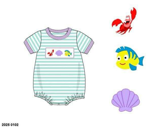 Pre Order 135: Under the Sea- Boys Knit Smocked Bubble