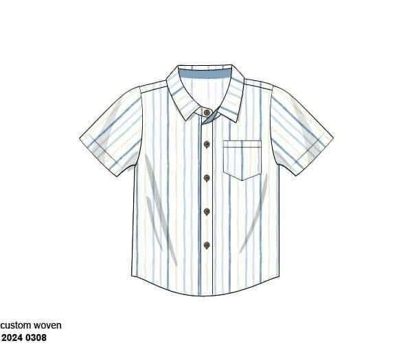 Pre Order 135: Shelly Stripes- Dad/Mini Woven Shirt