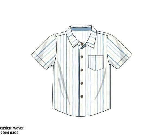 Pre Order 135: Shelly Stripes- Dad/Mini Woven Shirt
