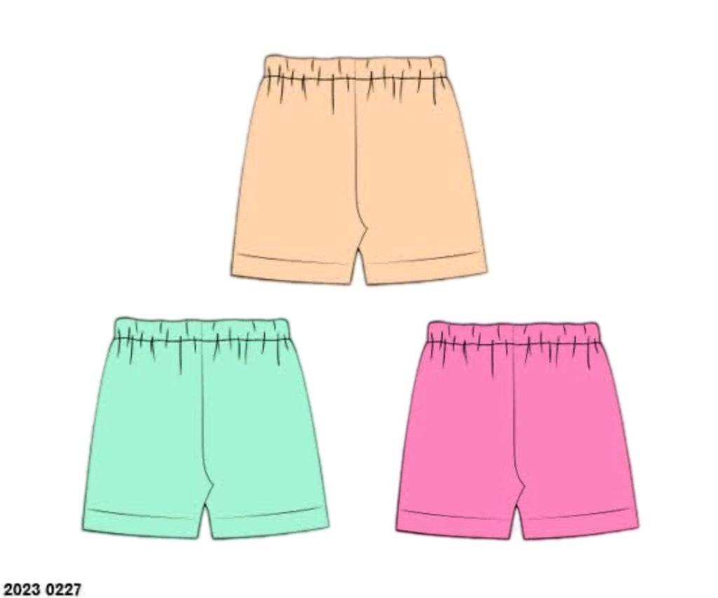RTS: 3pc Bottom Packs- Girls Peach, Mint, & Dark Pink Biker Shorts