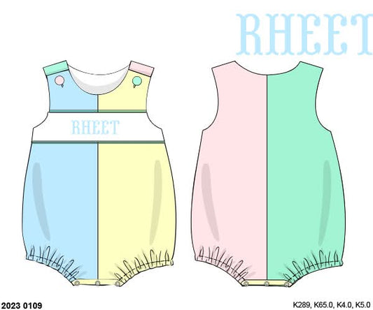 Pre Order 135: Sellers Colorblock- Boys Name Smock Bubble