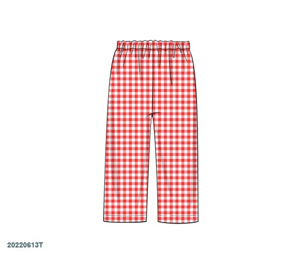 RTS: Christmas Bottoms- Boys Red Gingham Knit Pants