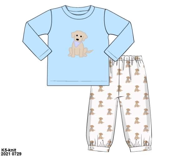 Customer Choice Pre Order 1: Boys Watercolor Puppy Bubble Pant Set