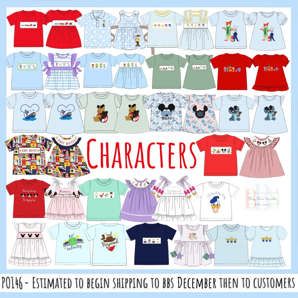 Pre Order 146: Characters- Boys Bunny Officer Appliqué Knit Shirt