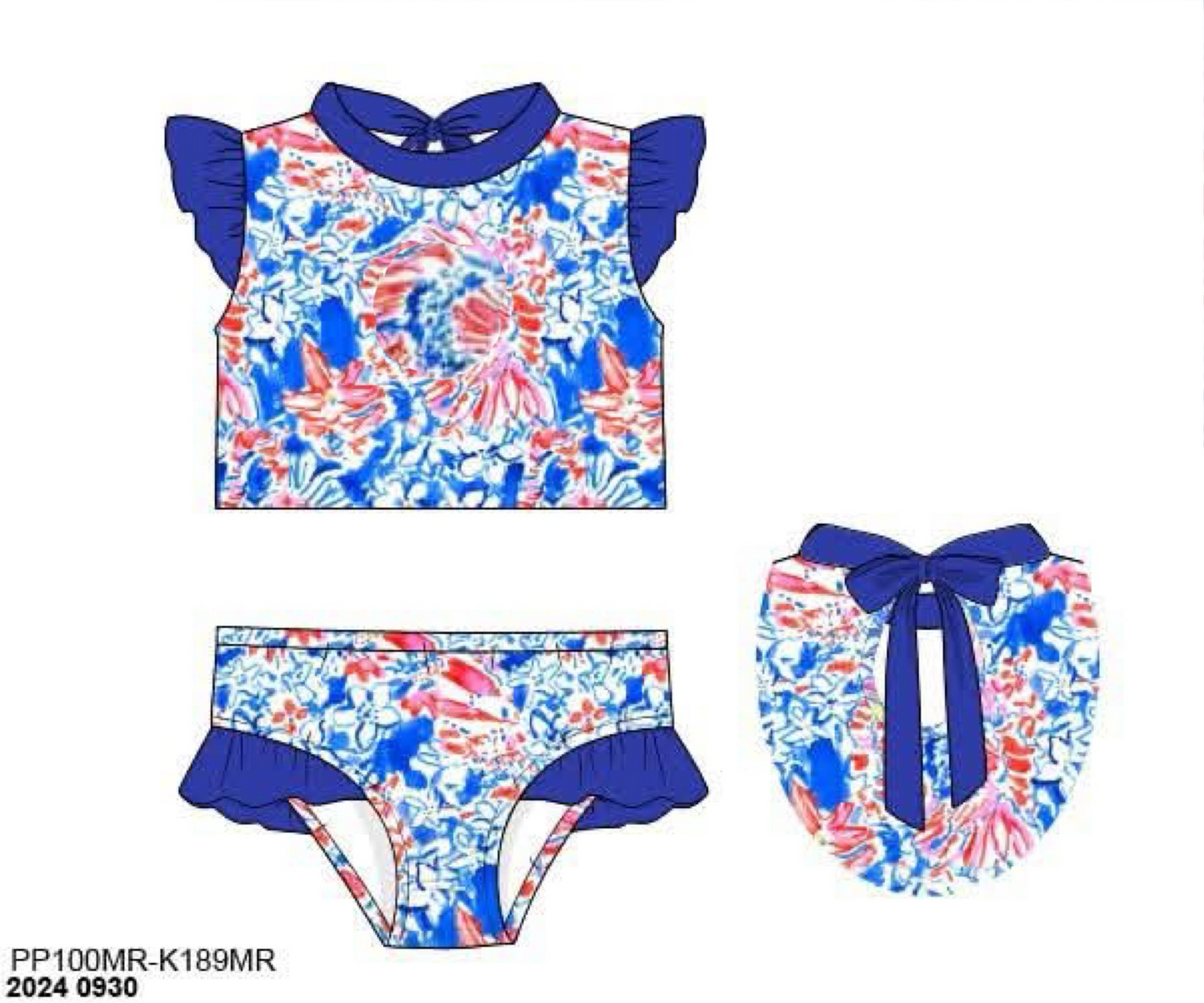 RTS: Seas the Day- Girls 2pc Sleeveless Rash Guard Swim