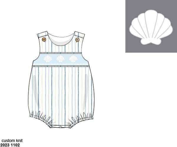 Pre Order 135: Shelly Stripes- Boys Smocked Bubble