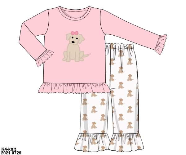 Customer Choice Pre Order 1: Girls Watercolor Puppy Pant Set