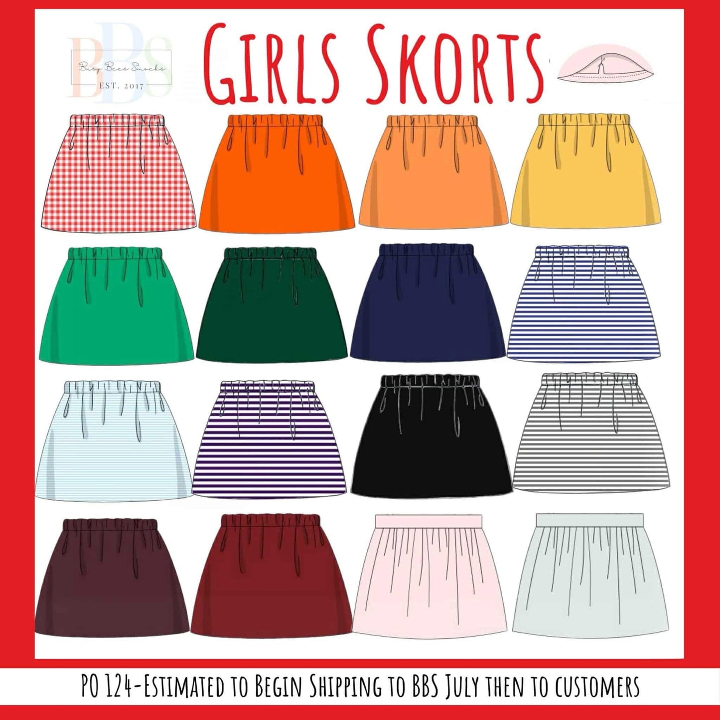 RTS: Girls Knit Skort- Black