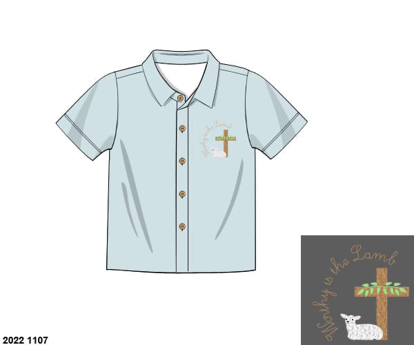 RTS: DEFECT-Worthy Is the Lamb-Boys Woven Button Up Shirt