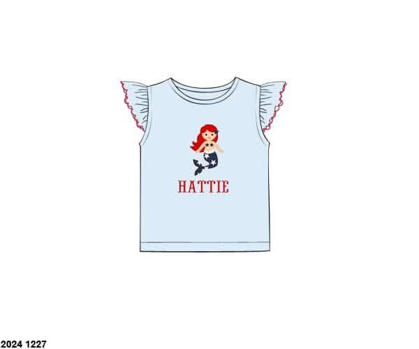 Pre Order 137: RWB Shirt Only- Girls Mermaid Shirt