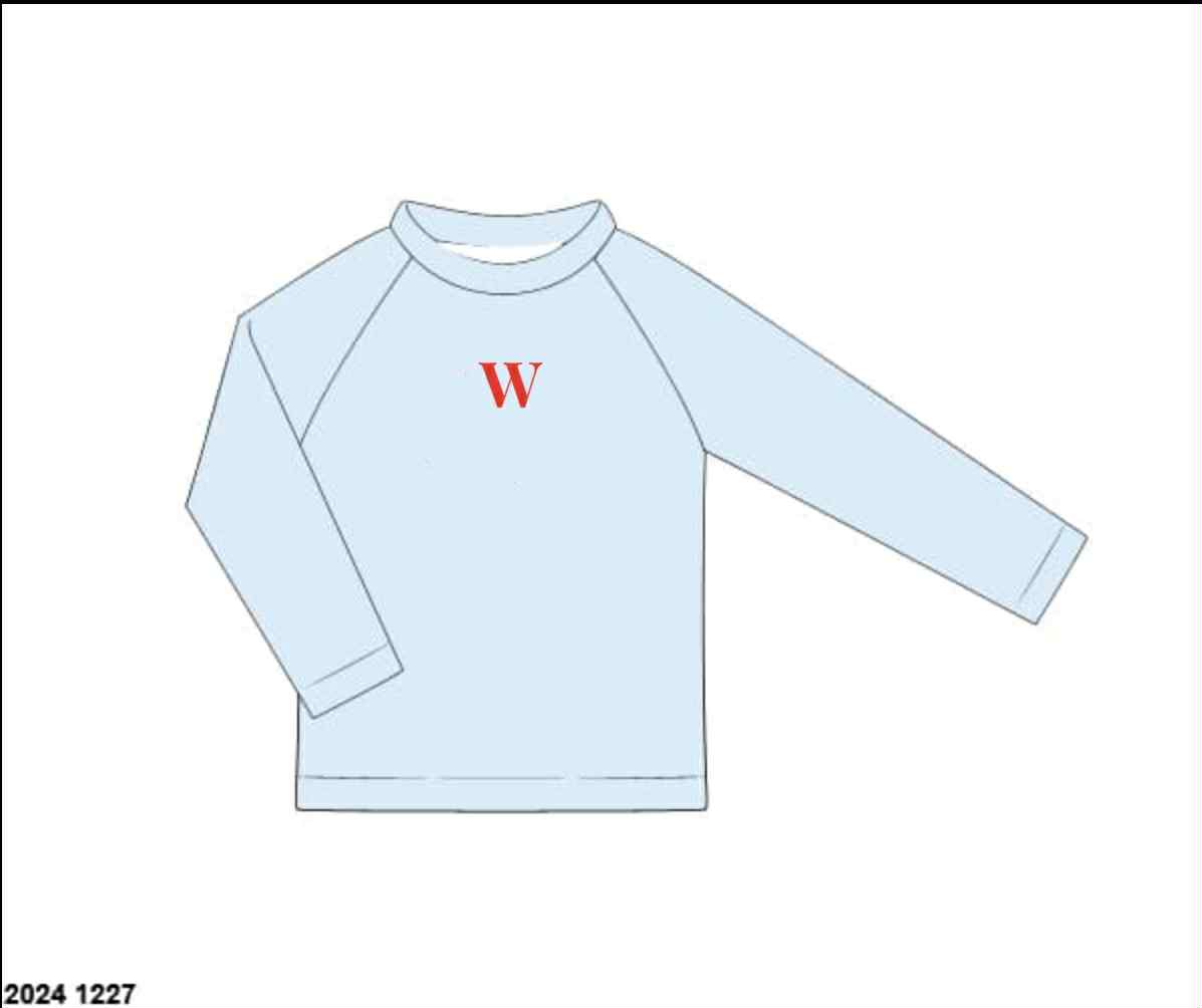 RTS: Grand Ole Swim- Boys Rash Guard Top "W"