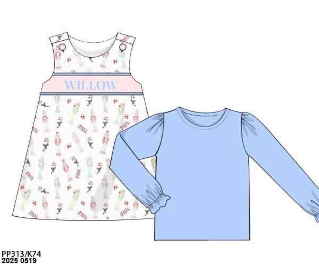 RTS: Sleigh My Name- Girls Nutcracker 2pc Dress "Willow"