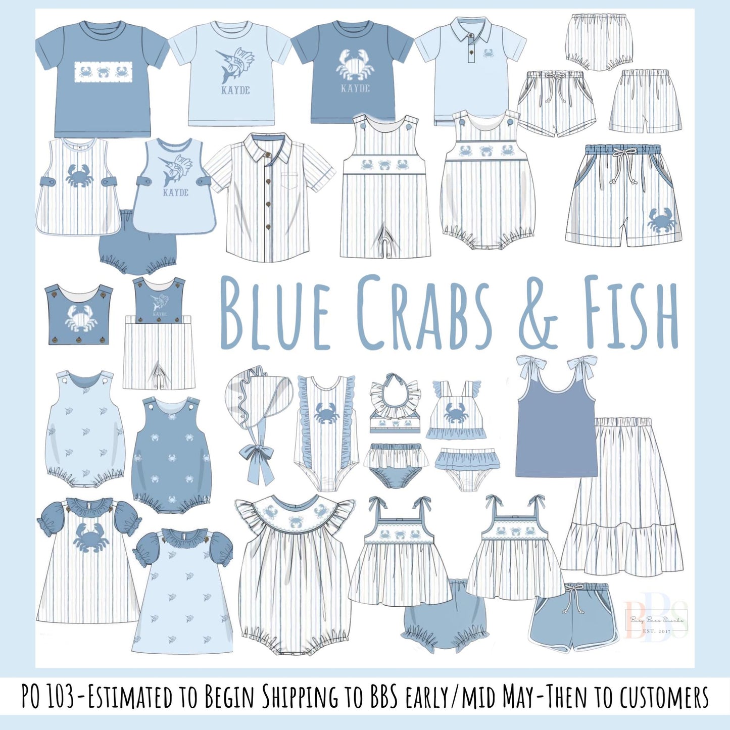 RTS: Blue Crab Collection- Boys Traditional Woven Shorts