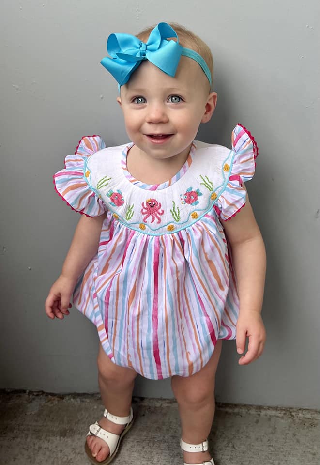 RTS: Summer Octopus- Girls Bishop Woven Bubble