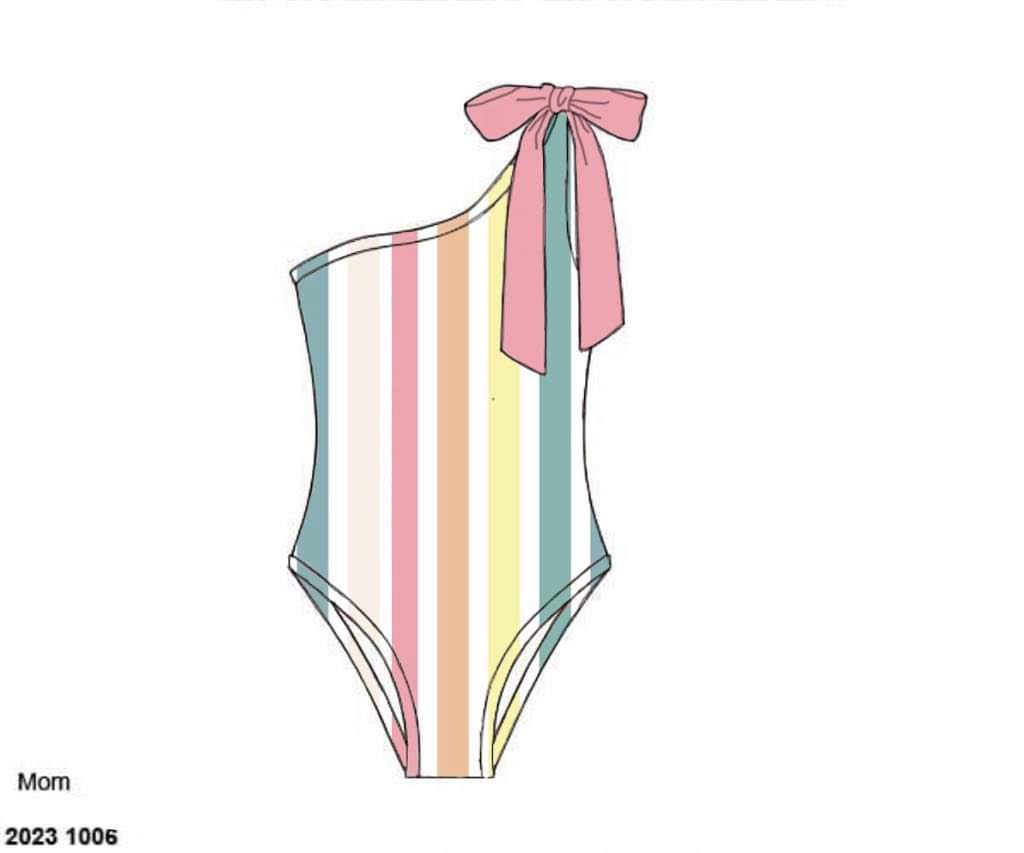 RTS: Jubilee Stripes- Mom 1pc Rash Guard Swim