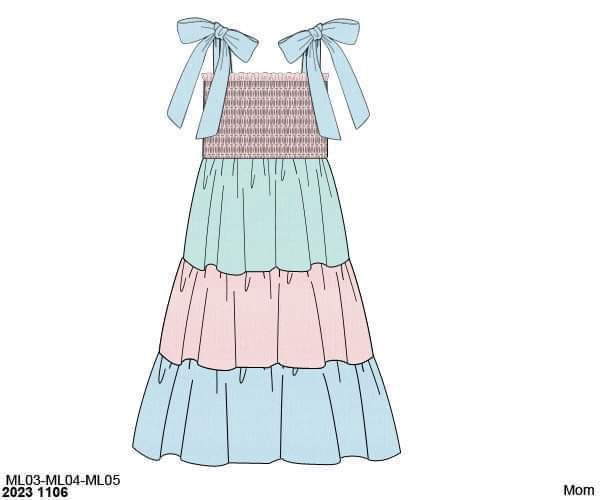 RTS: Muslin- Mom/Mini Colorblock Dress
