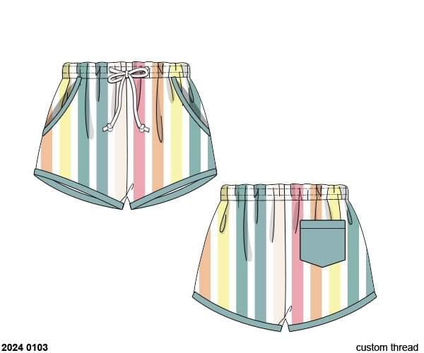 RTS: Jubilee Stripes- Boys Woven Shortie Swim Trunks