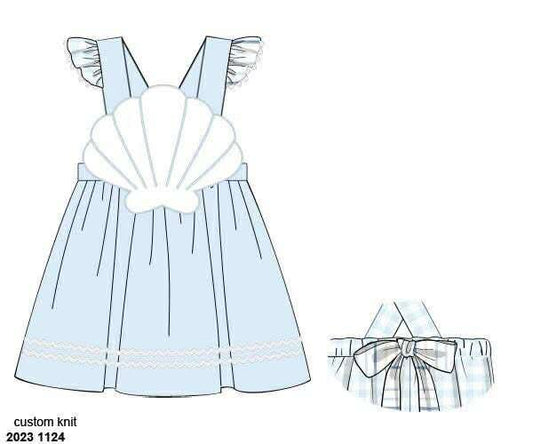Pre Order 135: Shelly Stripes- Girls Applique Dress