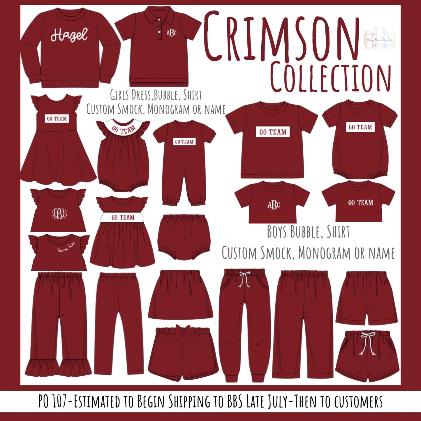 RTS: Crimson- Boys Knit Bottoms- Traditional Shorts