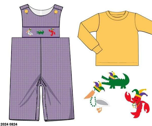 RTS: Cajun Vibes- Boys Smocked 2pc Woven Longall