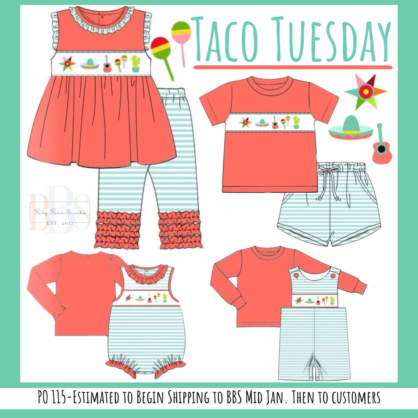 RTS: Taco Tuesday- Girls Knit Legging Set