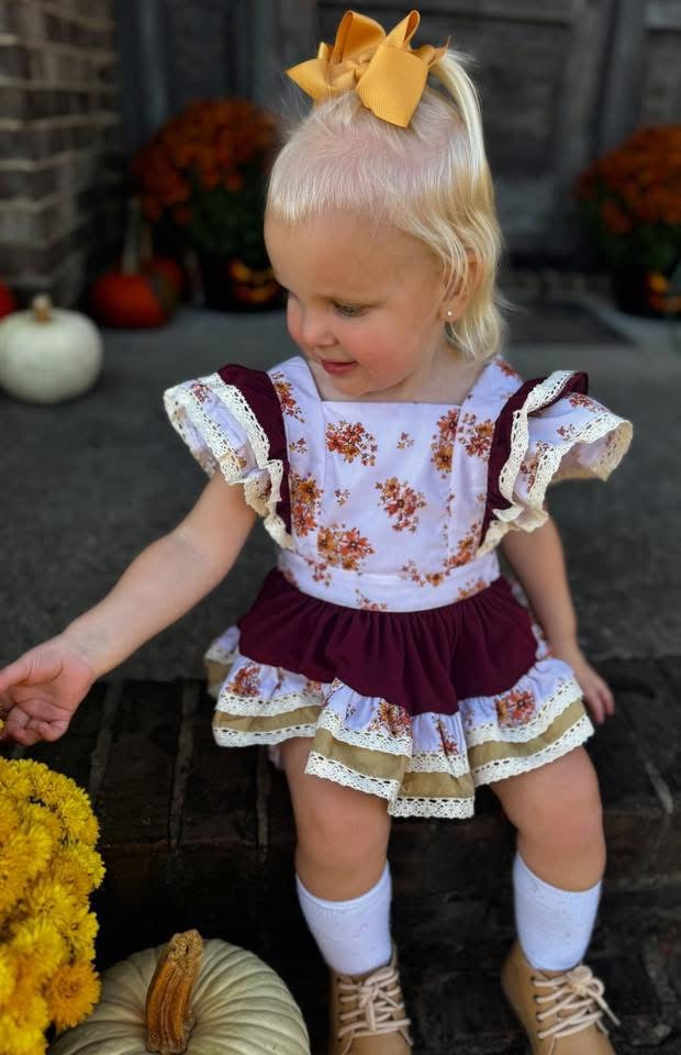 RTS: Rustic Blooms- Girls Woven Bloomer Set