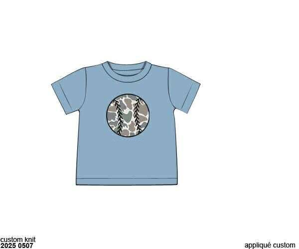 RTS: Sport Collection- Boys Camo Baseball Appliqué Shirt
